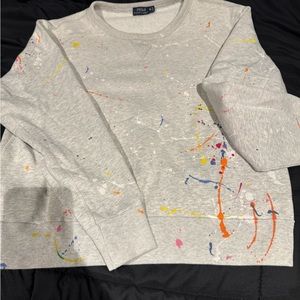 Lightly used polo paint splatter sweatshirt
